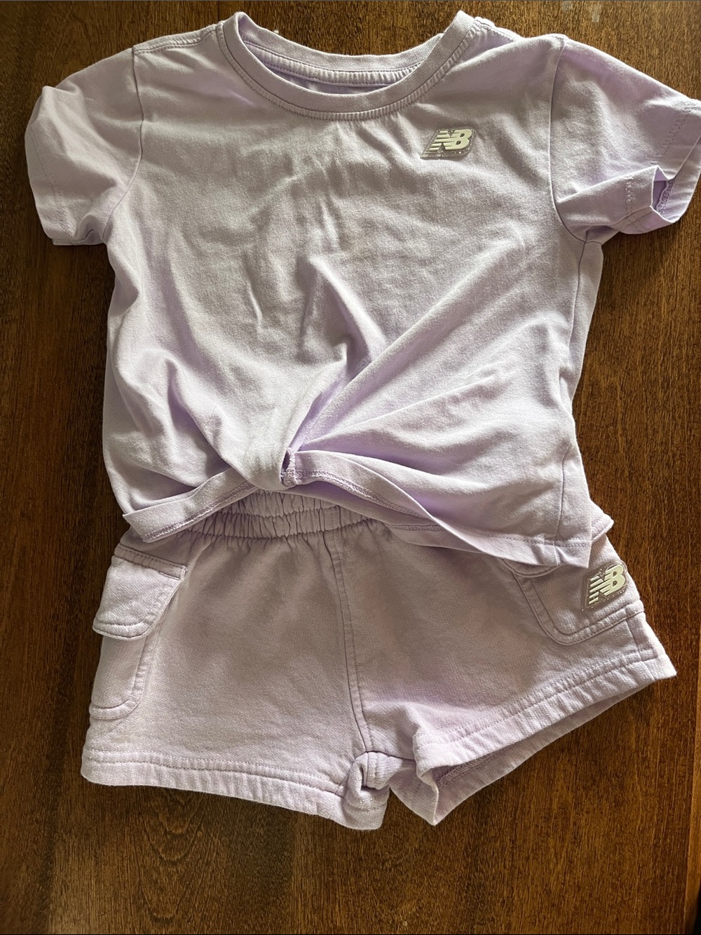 New Balance Lilac Short Sleeve Tee and Matching Shorts